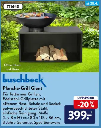 Aldi Süd Buschbeck Plancha Grill Giant Angebot