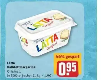 REWE Lätta Halbfettmargarine 500g Becher Angebot