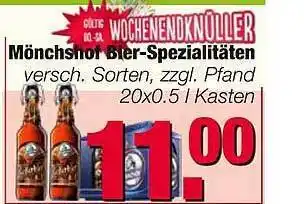 Edeka Scherer Mönchshof Bier Spezialitäten 20x0,5L Angebot