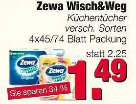 Edeka Scherer Zewa Wisch & Weg Küchentücher Angebot