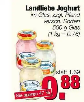 Edeka Scherer Landliebe Joghurt 500g Glas Angebot