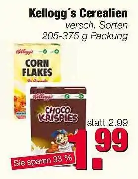 Edeka Scherer Kellogg's Cerealien 205-375g Angebot