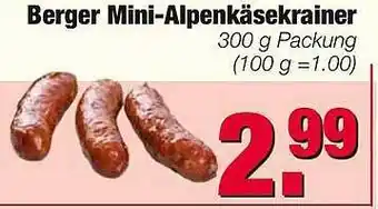 Edeka Scherer Berger Mini Alpenkäsekrainer 300g Angebot