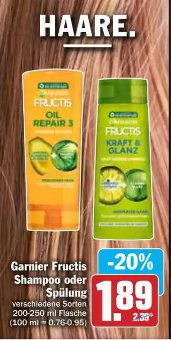 Hit Garnier Fructis Shampoo Oder Spülung Angebot