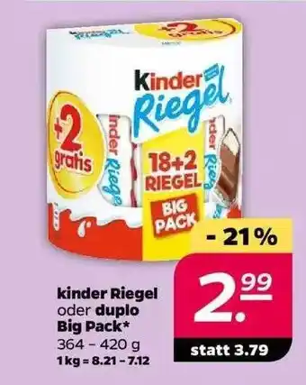 NETTO Kinder Riegel Oder Duplo Big Pack Angebot