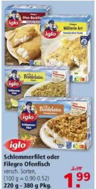 Multi Markt Iglo Schlemmerfilet Oder Filegro Ofenfisch Angebot