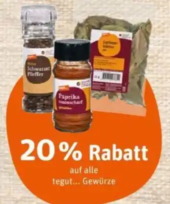 tegut 20% Rabatt auf alle tegut gewurze Angebot