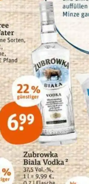 tegut Zubrowka biala vodka Angebot