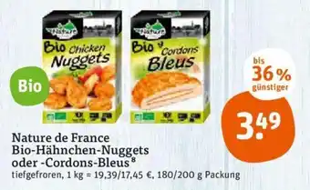 tegut Nature de france bio-hahnchen-nuggets oder -cordons-bleus 180g Angebot