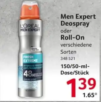 Selgros Men expert deospray roll-on 150/50 ml Angebot