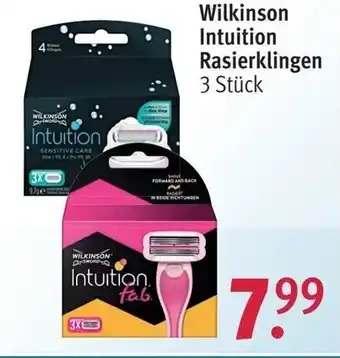 Rossmann Wilkinson Intuition Rasierklingen Angebot