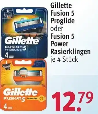 Rossmann Gillette Fusion 5 Proglide oder Fusion 5 Power Rasierklingen Angebot