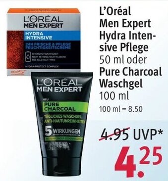 Rossmann L'Oreal Men Expert Hydra Intensive Pflege 50 ml oder Pure Charcoal Waschgel 100 ml Angebot