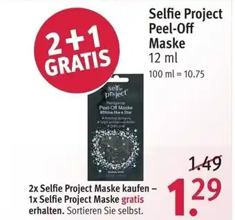 Rossmann Selfie Project Peel - Off Maske 12 ml Angebot