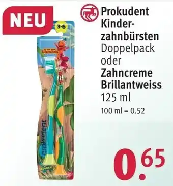 Rossmann Prokudent Kinderzahnbürsten Doppelpack oder Zahncreme Brillantweiss 125 ml Angebot