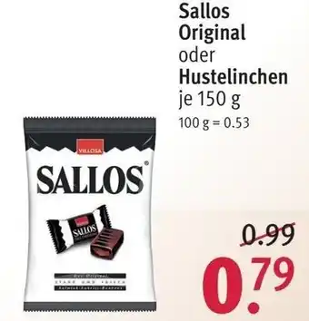 Rossmann Sallos Original oder Hustelinchen je 150 g Angebot