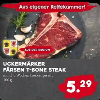 Nah & Frisch Uckermärker Färsen T-Bone Steak 100g Angebot