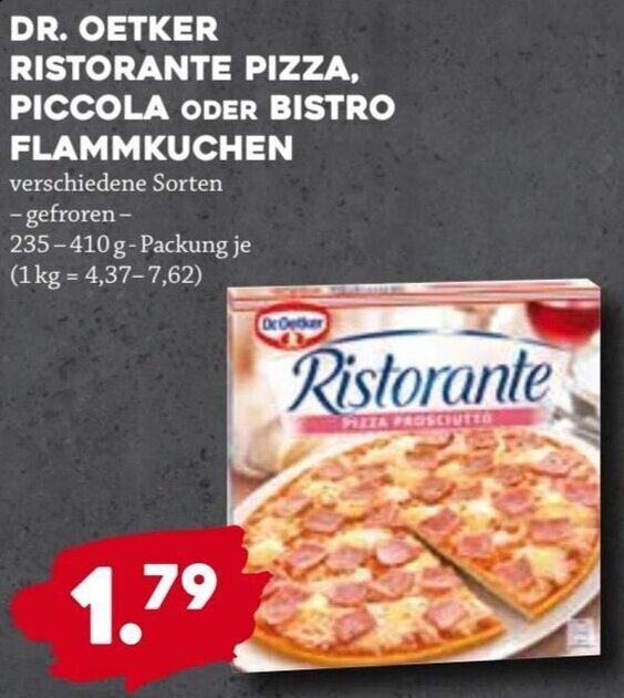 Dr. Oetker Ristorante Pizza, Piccola oder Bistro Flammkuchen 235410g