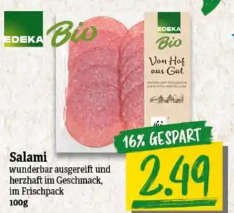 nah & gut Edeka Bio Salami 100g Angebot