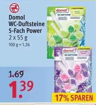 Rossmann Domol WC-Duftsteine 5-Fach Power 2 x 55 g Angebot