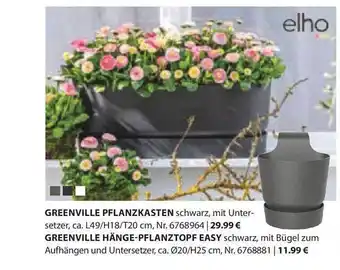 Dehner Greenville Pflanzkasten Oder Hänge-pflanztopf Easy Elho Angebot