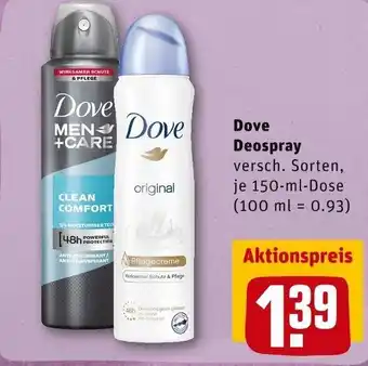 REWE Dove Deospray 150 ml Dose Angebot