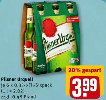 REWE Pilsner Urquell 6 x 0,33 L Angebot