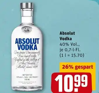 REWE Absolut Vodka 0,7 L - Fl Angebot