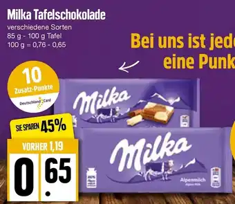 Edeka Milka Tafelschokolade 85 g - 100 g Angebot