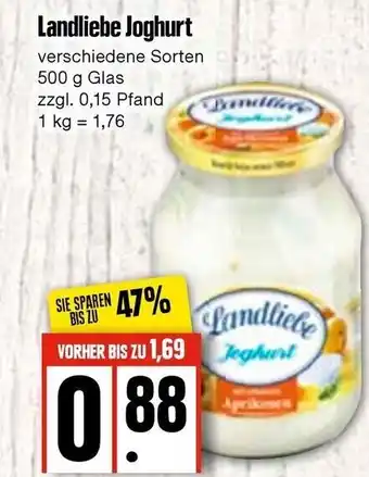 Edeka Landliebe Joghurt 500 g Glas Angebot