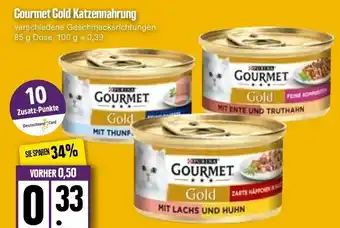 Edeka Gourmet Gold katzennahrung 85 g Dose,100 g Angebot