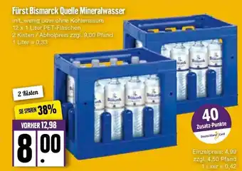 Edeka Fürst Bismarck Quelle Mineralwasser 12 x 1 Liter Angebot