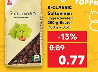 Kaufland K-Classic Sultaninen 250g Beutel Angebot