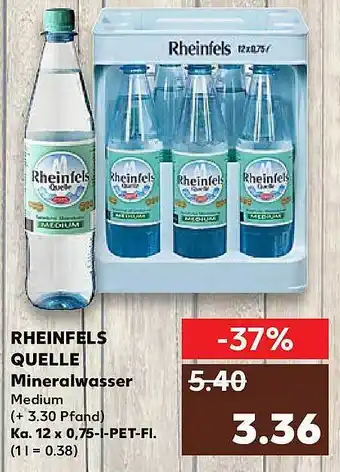 Kaufland Rheinfels Quelle Mineralwasser 12x0,75L Angebot