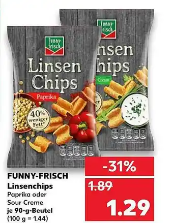 Kaufland Funny Frisch Linsenchips 90g Beutel Angebot