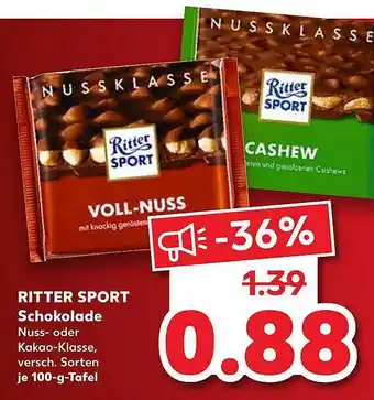 Kaufland Ritter Sport Schokolade 100g Angebot