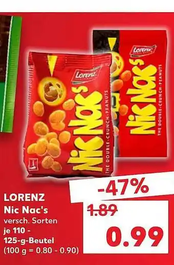 Kaufland Lorenz Nic Nac's 110/125g Beutel Angebot