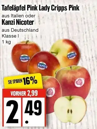 Edeka Tafeläpfel Pink Lady Cripps Pink aus Italien oder Kanzi Nicoter 1 kg Angebot