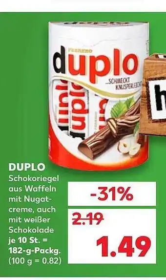 Kaufland Duplo Schokoriegel Aus Waffeln Mit Nugatcreme 182g Angebot