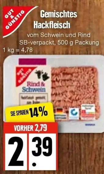 Edeka Gut & Günstig Gemischtes Hackfleisch 500 g Angebot