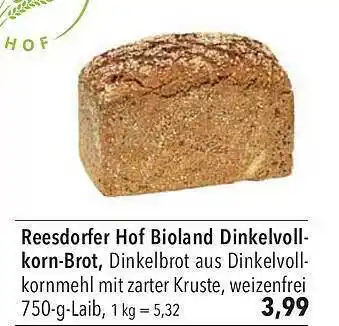 CITTI Markt Reesdorfer Hof Bioland Dinkelvollkorn Brot 750g Angebot