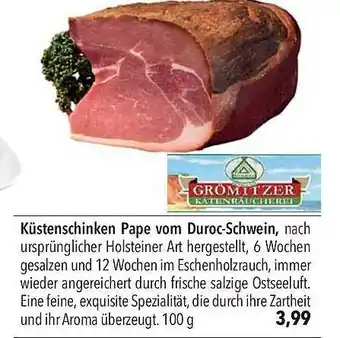 CITTI Markt Küstenschinken Pape Vom Duroc Schwein 100g Angebot