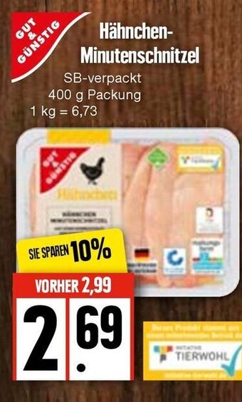 Edeka Gut & Günstig Hähnchen Minutenschnitzel 400 g Angebot