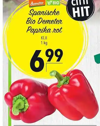 CITTI Markt Bio Demeter Paprika Rot 1kg Angebot