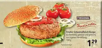 CITTI Markt Susländer Frischer Schweinefleisch Burger 100g Angebot