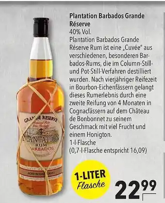 CITTI Markt Plantation Barbados Grande Réserve 1L Angebot