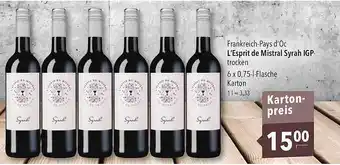 CITTI Markt L'esprit De Mistral Syrah Igp 6x0,75L Angebot