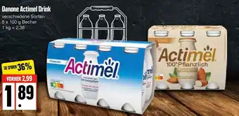 Edeka Danone Actimel Drink 8 x 100 g Becher Angebot