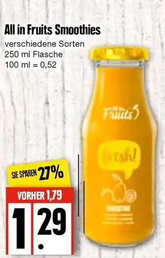 Edeka All in Fruits Smoothies 250 ml Angebot