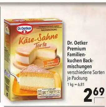 CITTI Markt Dr Oetker Premium Familienkuchen Backmischungen Angebot